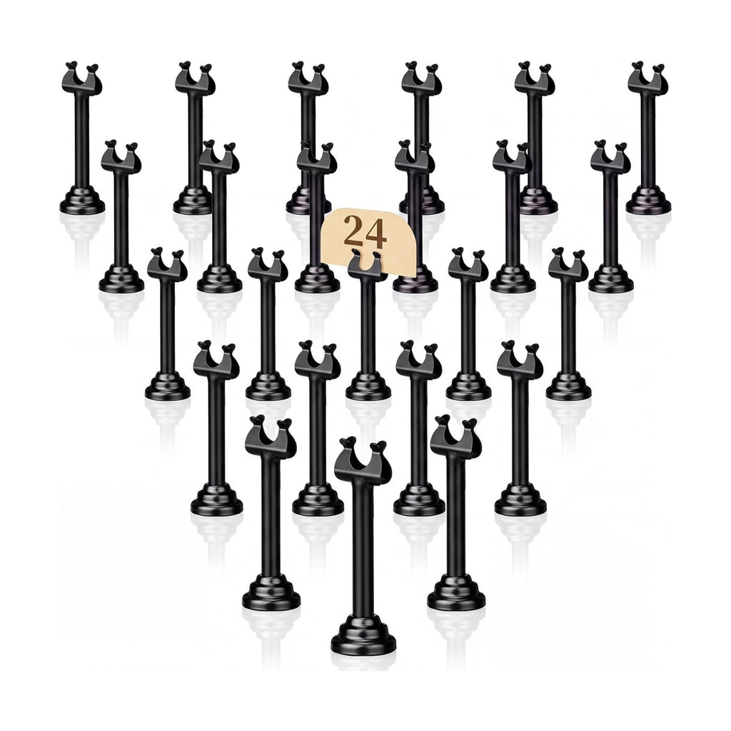 24 Pcs Black Table Number Holder Metal 3.15 in Place Card Holder