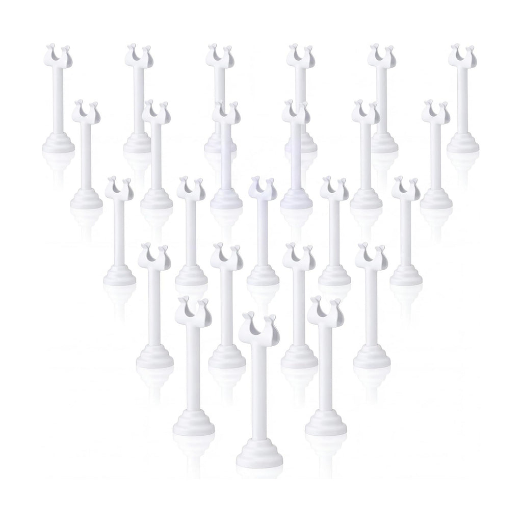 24 Pcs White Table Number Holder Metal 3.15 in Place Card Holder