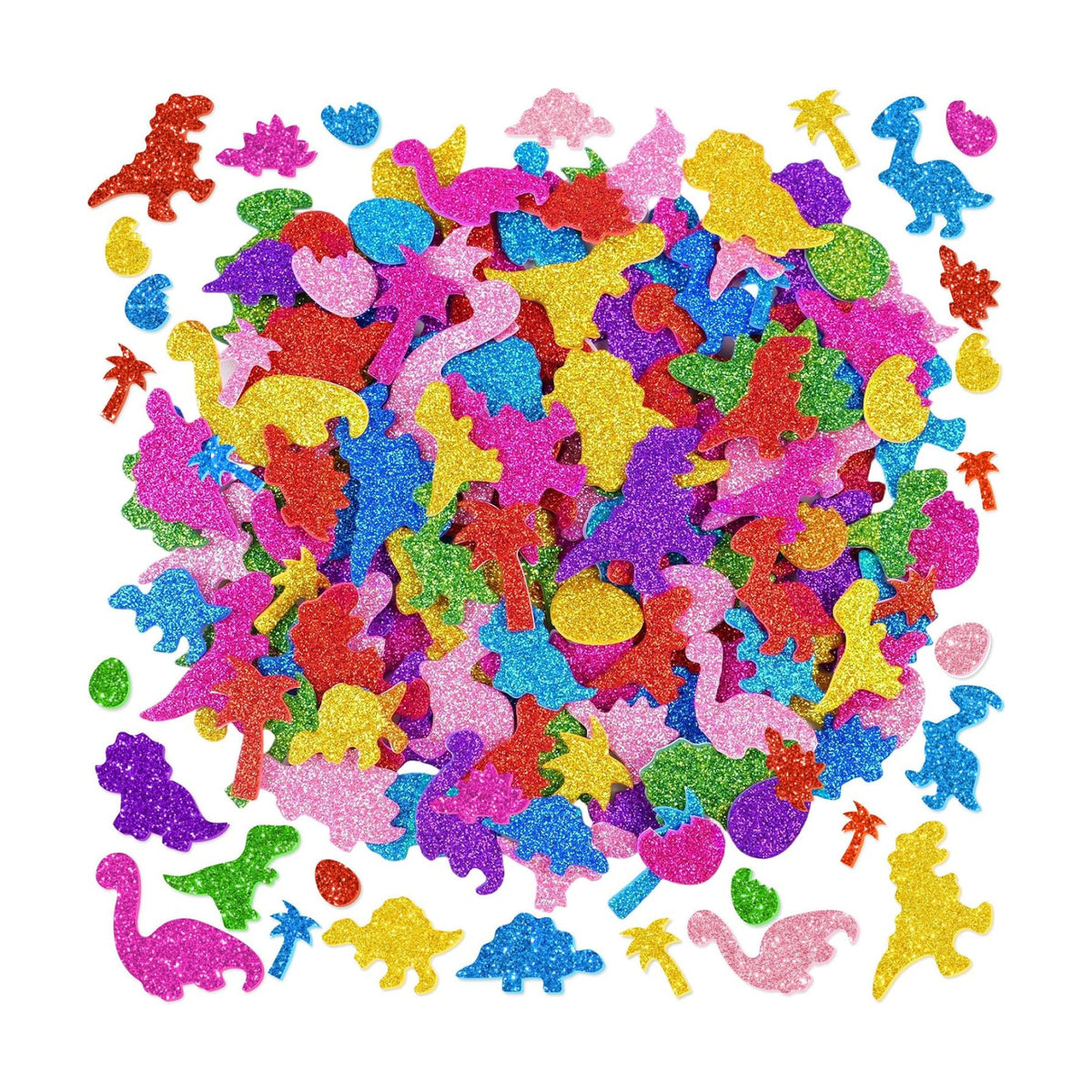 664 PCS Foam Stickers Glitter Foam Stickers for Kid Crafts,Dinosaur Sticker