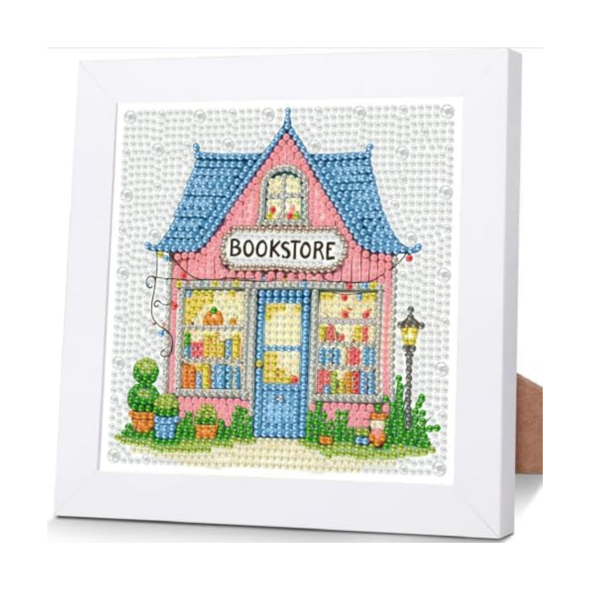 Bookstore Diamond Art Kit for Kids with Frame,DIY Crafts for Girls Boy
