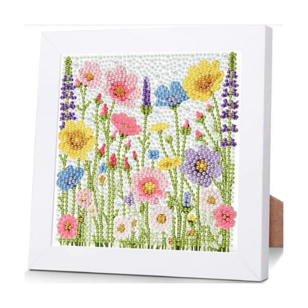 Wildflowers Diamond Art Kit for Kids with Frame -5D Diamond Painting Kits