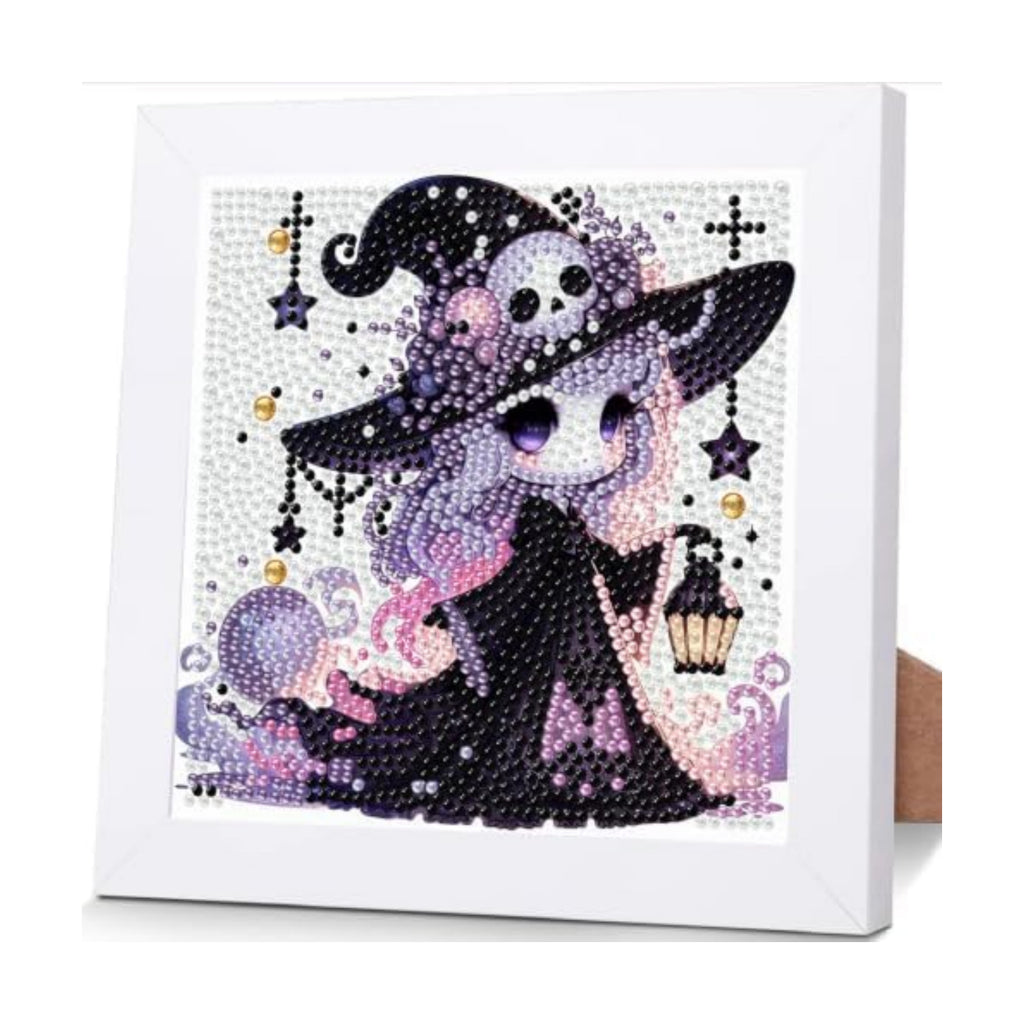 Tiwabb Witch Diamond Art Kit for Kids with Frame,DIY Crafts for Girls Boy