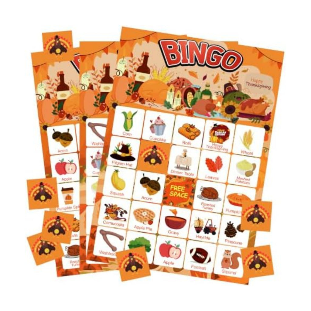 MDDRUIQI Thanksgiving Crafts for Kids - Thanksgiving Bingo Cards for Kids