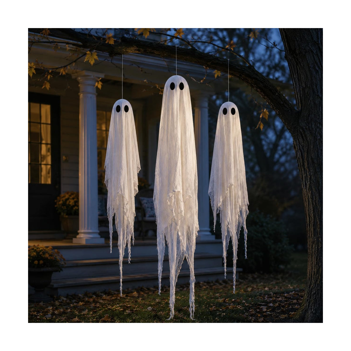 Halloween Decorations Outdoor 3 Pack Larger Pre-Assembled Hanging Ghosts