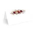 25Pcs Fall Floral Place Cards, Retro Boho Watercolor Rose Flower Tent Blank Name Cards, Seat Card for Autumn Party Wedding Buffet Party Table Setting Supplies, 2.1 x 3.5 Inch Folded -19
