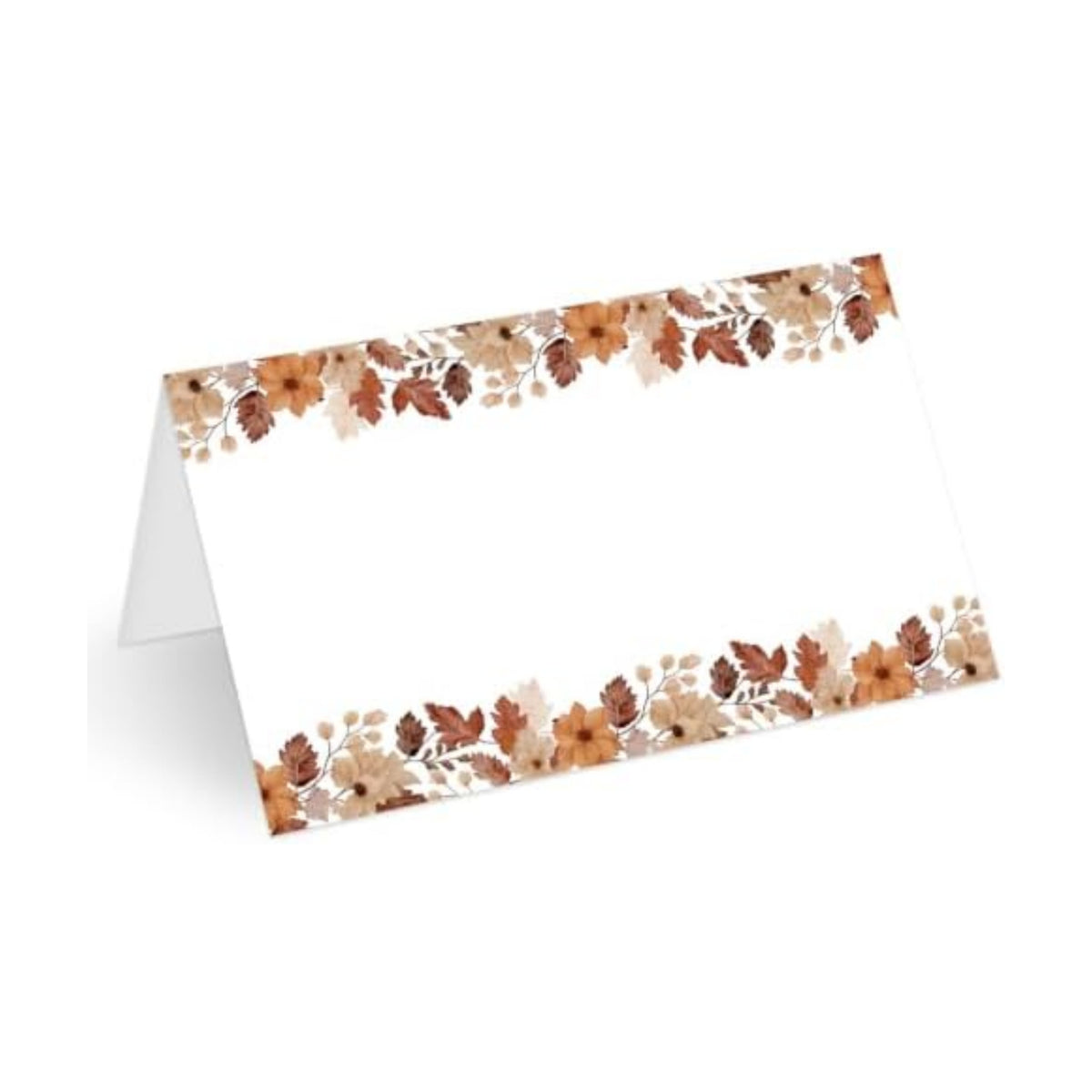 25Pcs Fall Place Cards, Watercolor Leaves Retro Boho Tented Name Cards, Seating Card for Wedding Thanksgiving Autumn Party Table Setting, 2.1 x 3.5 Inch Folded -16