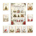 Christmas Cards with Envelopes, 18 Folded 5x7 Watercolor Holiday Cards Bulk