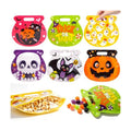 FOIMAS Halloween Treat Bags, 48pcs Plastic Candy Bags Zipper Seal Bags Resealable Pumpkin Bat Ghost Goodie Bags with Handles for Trick or Treat Halloween Party Supply Decor Home Classroom