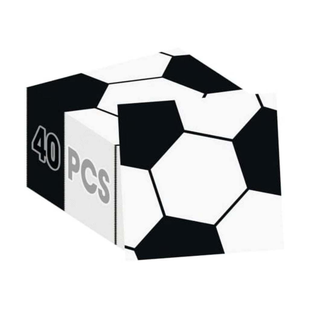 40 Pcs Soccer Napkins - Disposable Soccer Themed Party Decor Supplies, Soccer Ball Design Paper Napkins for Sport GameDay Birthday Party Favors Decorations