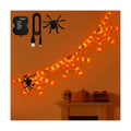 Halloween Decorations Spider Web Lights 6FT 60LED Battery Operated/USB Powered with Black Spider with Timer 8 Modes Indoor Outdoor for Halloween Decor, Orange