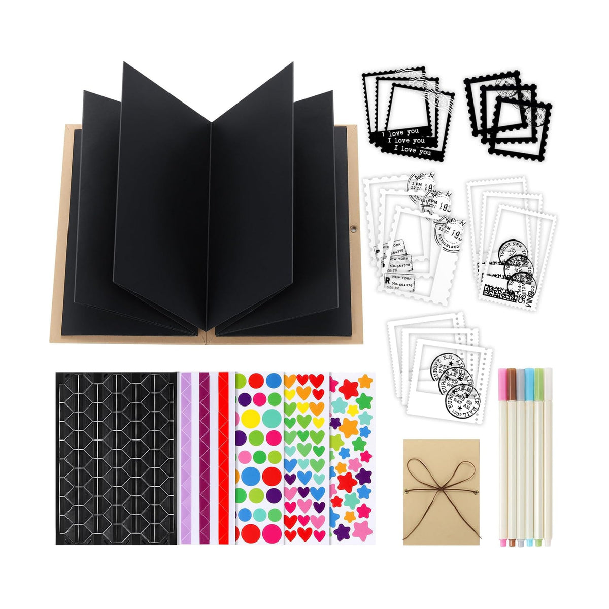 DILVREWA 6 x 8 Inch Small Scrapbook Album with Black Inner Pages