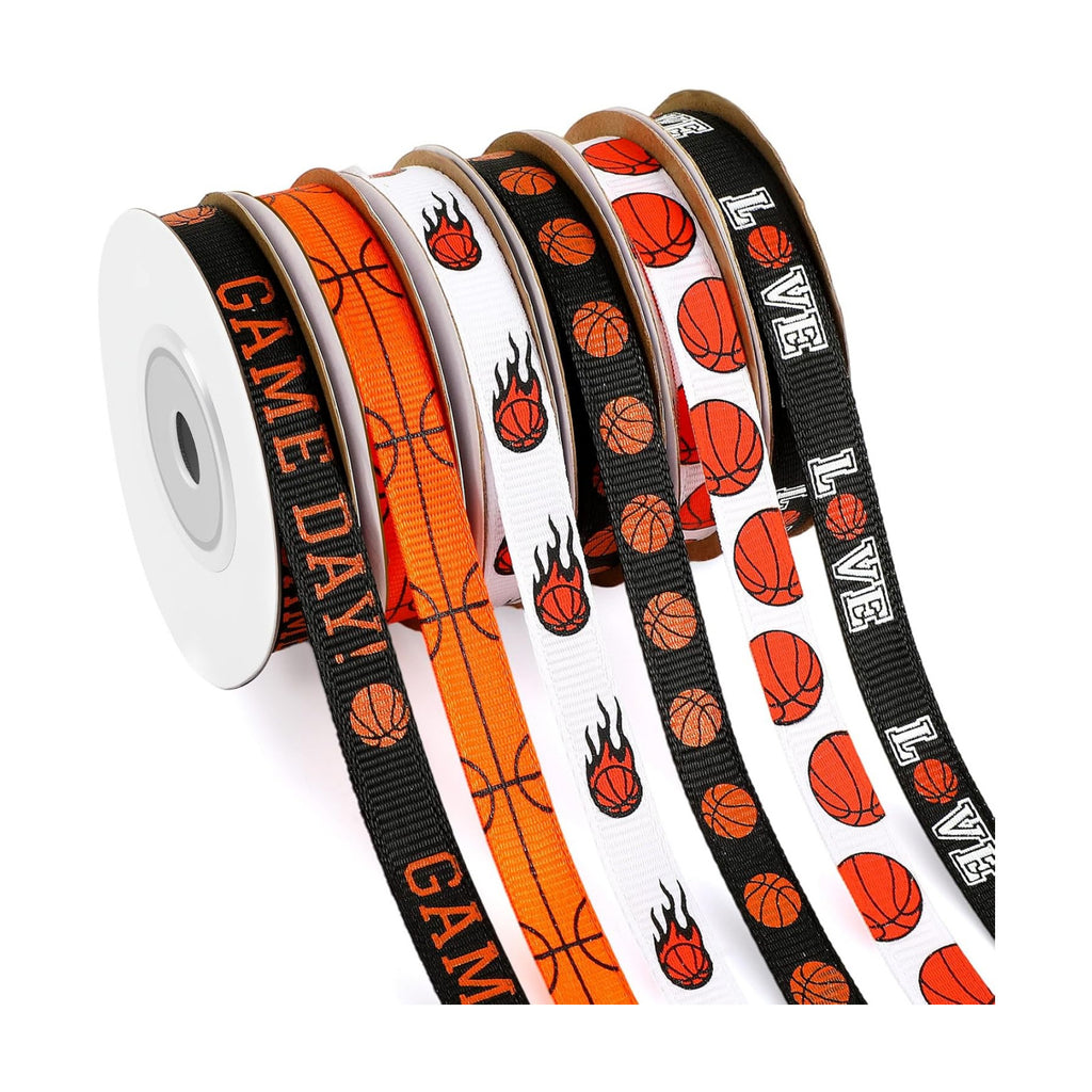 DECYOOL Basketball Ribbon, 3/8" Width 60 Yards Sports Grosgrain Ribbon