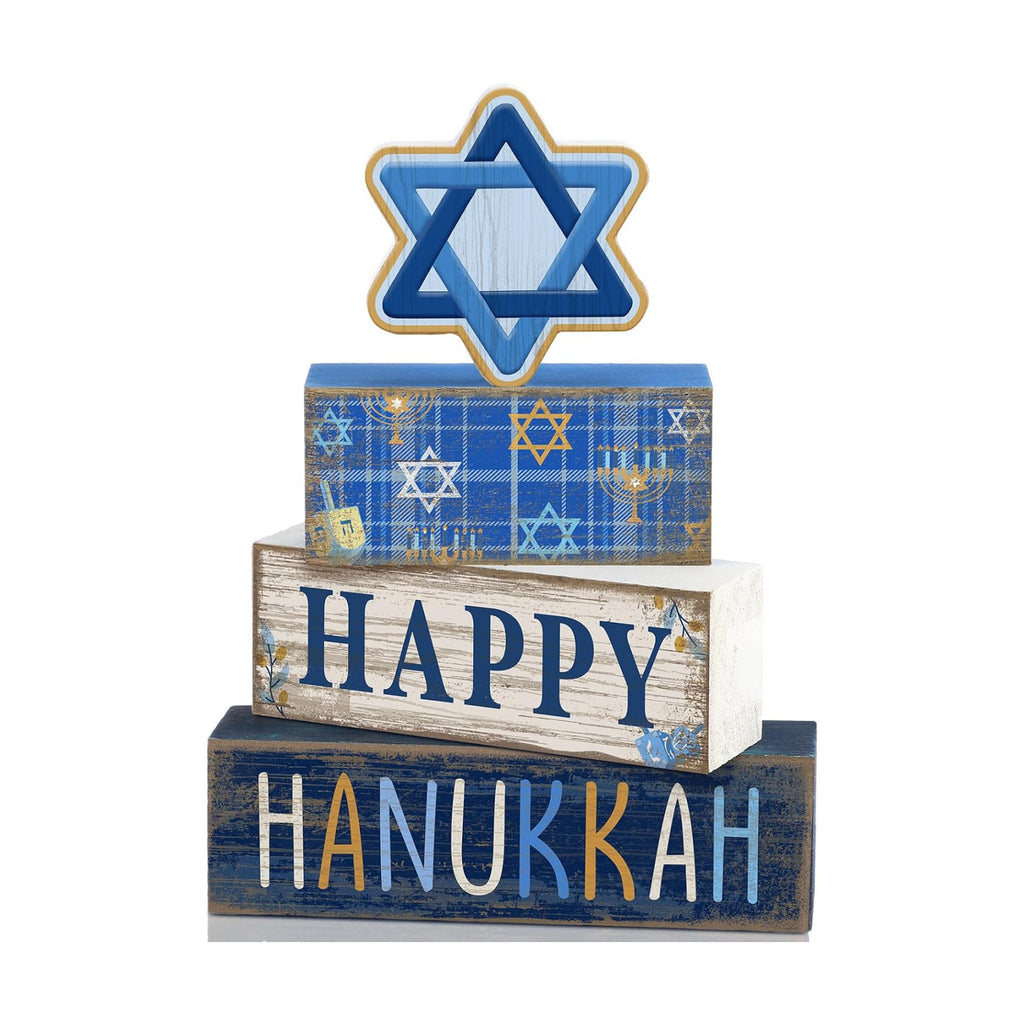 Lineshading 4 Pcs Hanukkah Table Decorations for Home, Star of David Signs