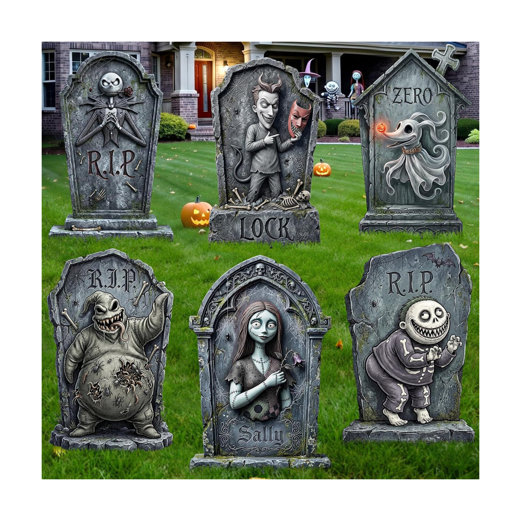 KLYRO 17 Inch Halloween Tombstones Outdoor Yard signs Graveyard Decorations
