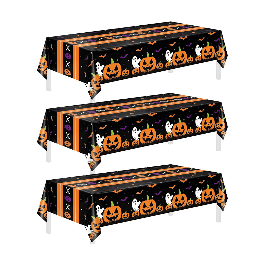 Childom 3 Pack Halloween Tablecloth for Rectangle Table,Halloween Decor