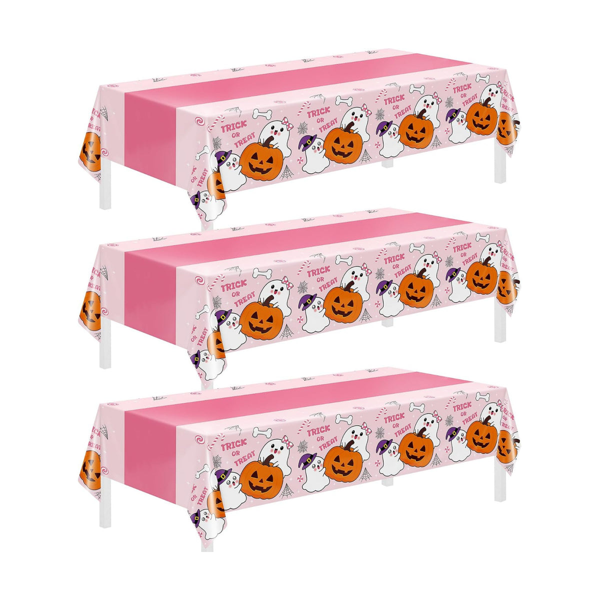 Childom 3 Pack Halloween Tablecloth Rectangle Table,Halloween Decorations
