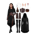 10 Pcs Women Renaissance Halloween Fairy Costumes Medieval Elf Dress S-XXL
