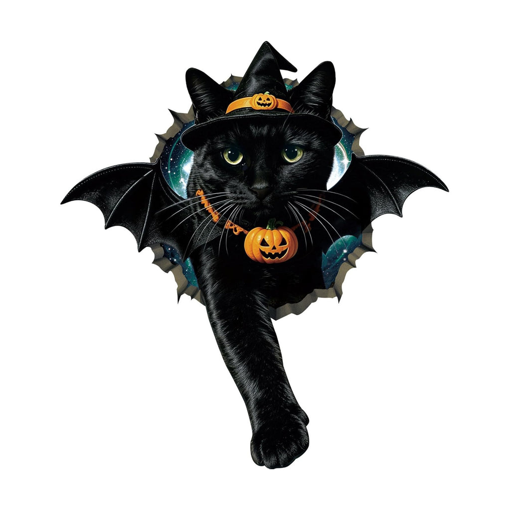 FLFK Peel and Stick Decals Black Cat in Halloween Costume