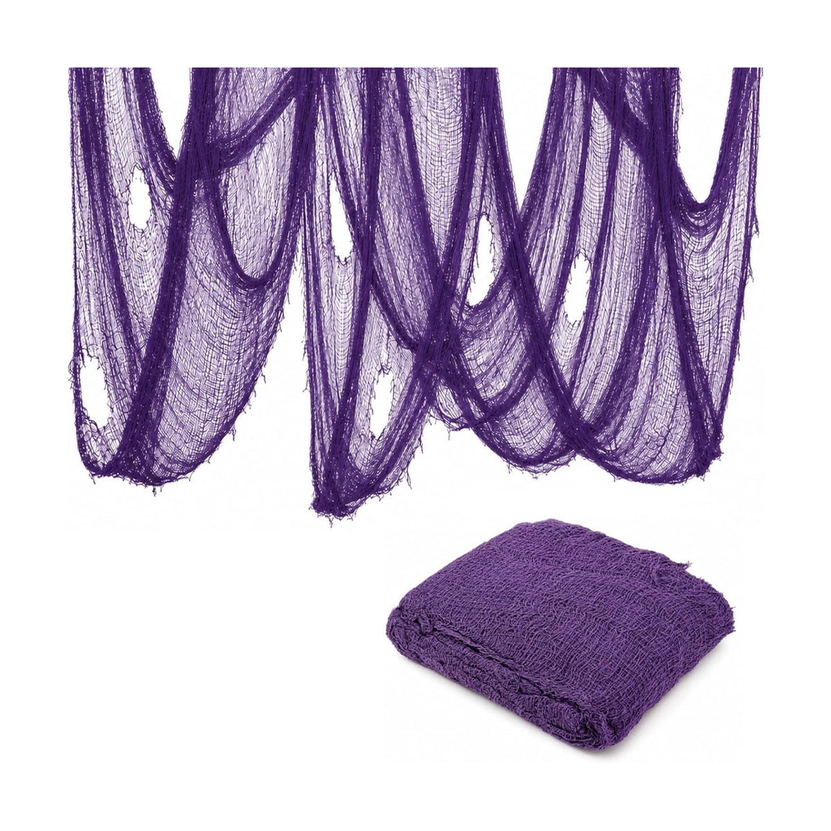 Halloween Creepy Cloth Purple 79“ X 315”, Spooky Scary Gauze for Home Decor