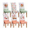 Mindsoft 6 Pcs Fall Pumpkin Style Chair Covers Autumn Dining Slipcovers