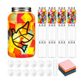 Qinyoung 12 Pcs Religion Dove Crafts Mason Jars Tissue Paper Crafts with LED Candle Light DIY Suncatchers Decoration Make Your Own VBS Mason Jars Supplies for Sunday School Projects Activity