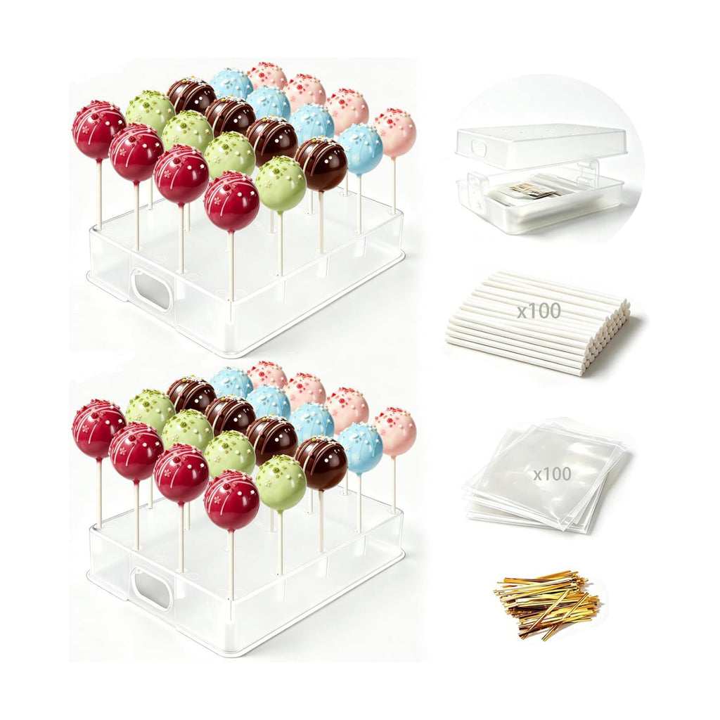 2 Pack Cake Pop Stand, 20 Holes(Clear)