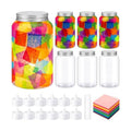 Qinyoung 12 Pcs Coloring Rainbow Mason Jars Crafts DIY Suncatchers