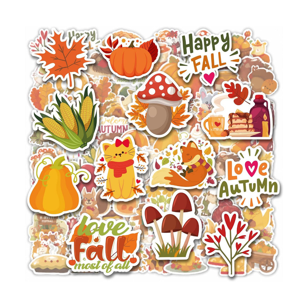 Fall Stickers - 100 PCS Thanksgiving Stickers for Kids