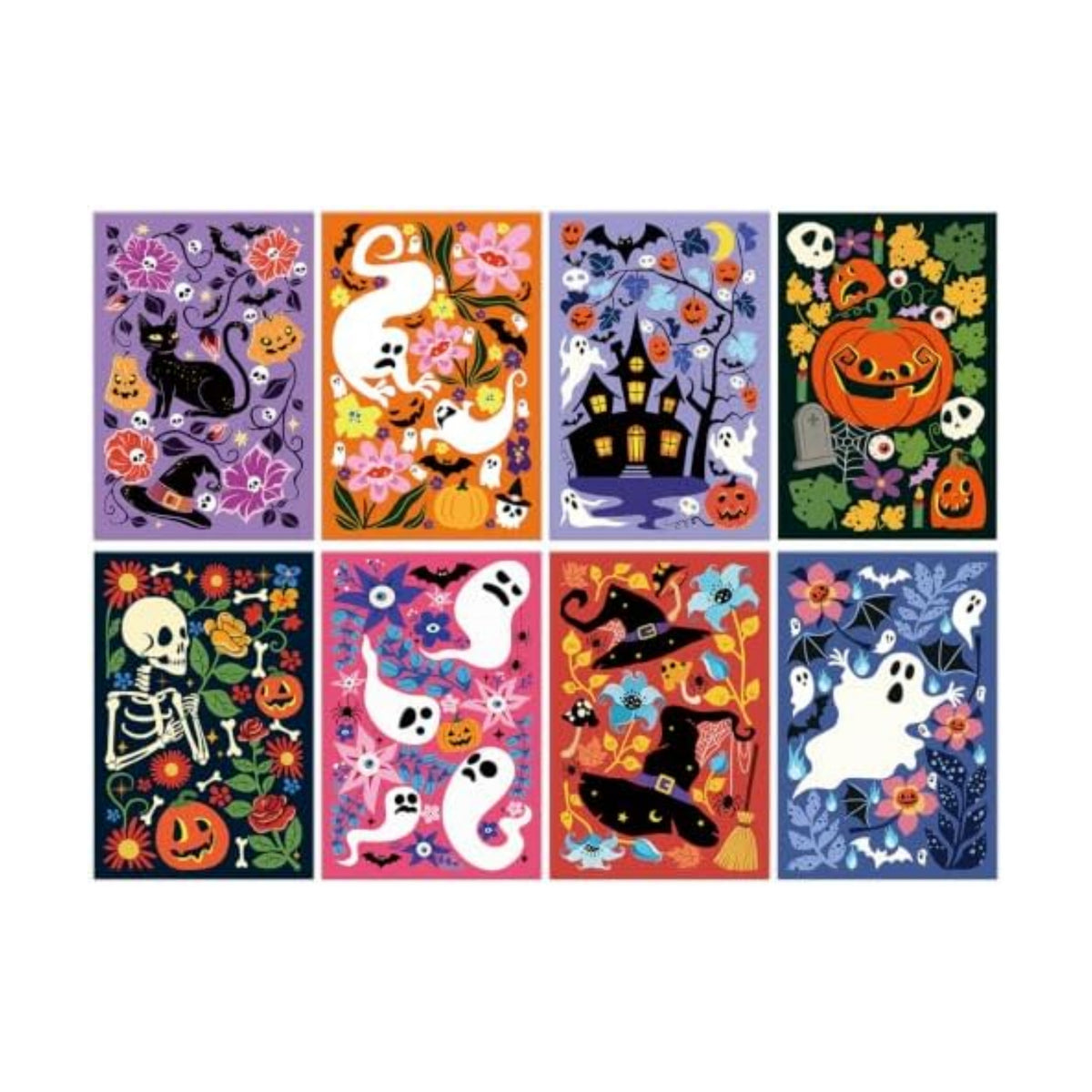 24 Pack Cute Halloween Greeting Cards, Cozy Halloween Decor Cards with Envelopes, Bulk Non-Scary Halloween Card Set for Adults Kids Teachers Party Favors, Blank inside