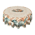 Fall Round Tablecloth 60 Inch, Stain Resistant Washable Fabric Autumn Pumpkin Table Cloth Round Fall Tablecloth Table Cover for Kitchen Dining Party