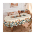 Fall Oval Tablecloth 60 x 102 Inch, Stain Resistant Washable Fabric Autumn Pumpkin Table Cloth Oval Fall Tablecloth Table Cover for Kitchen Dining Party