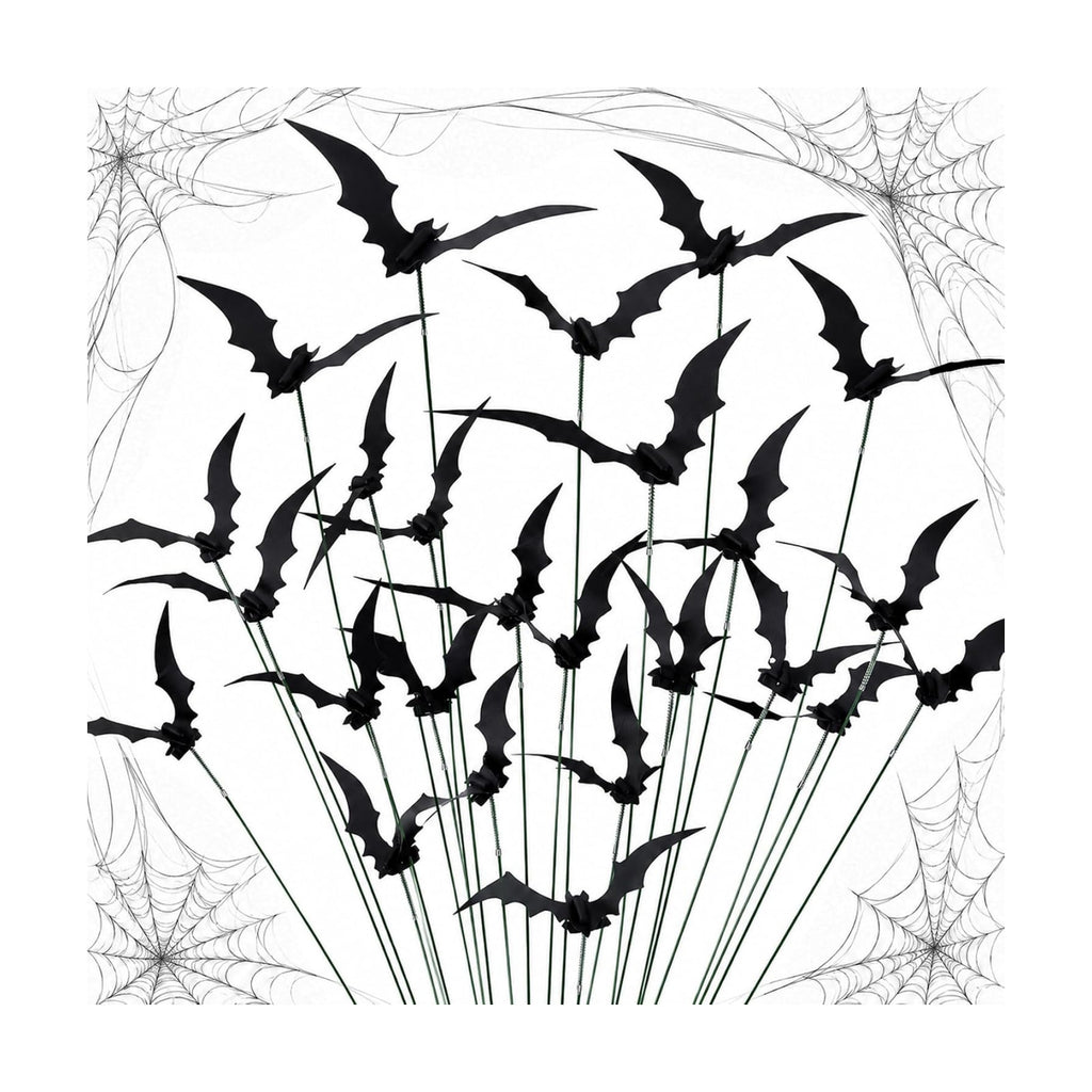 RAINFLOW 30PCS Halloween Bat Garden Stakes Outdoor Yard Spooky Decor