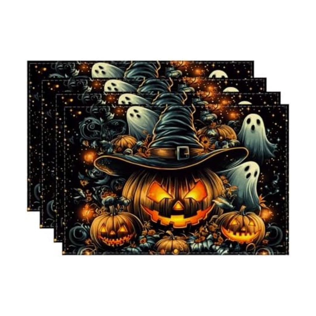 Pumpkin Placemats Set of 4 Halloween Decoration for Home Decor