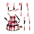 Halloween Bloodstain Knife Cake Toppers Horror Cupcake Toppers, Spooky Themed Cake Decorations, for Party Decor, 6 Pcs