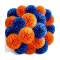 Recosis Blue Orange Party Decorations, 18 Pcs Paper Pom Poms Decorations