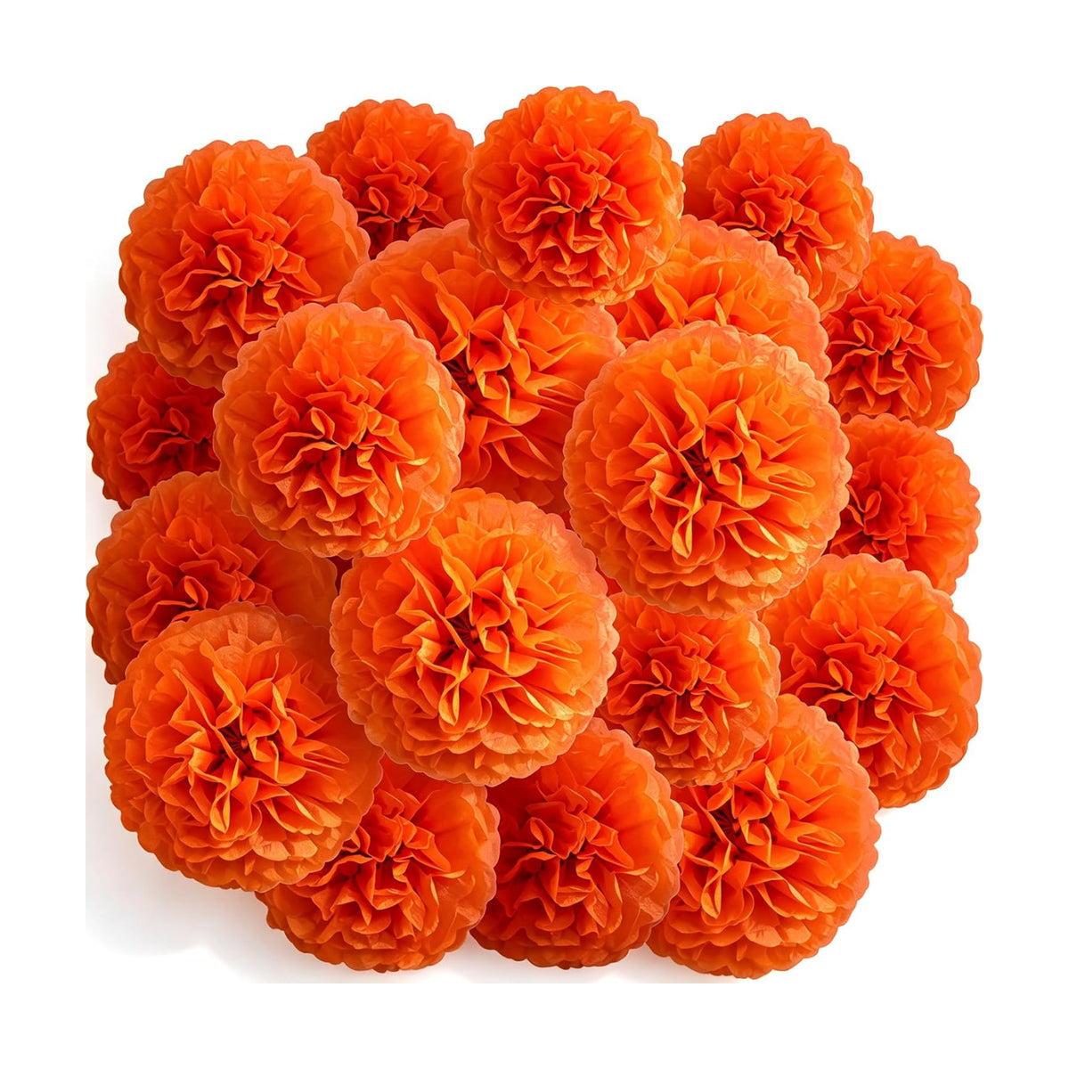 Recosis Orange Party Decorations, 18 Pcs Paper Pom Poms Decorations