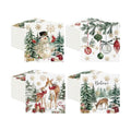 Fulmoon 100 Pcs Christmas Cocktail Paper Napkins Disposable Vivid 4 Style