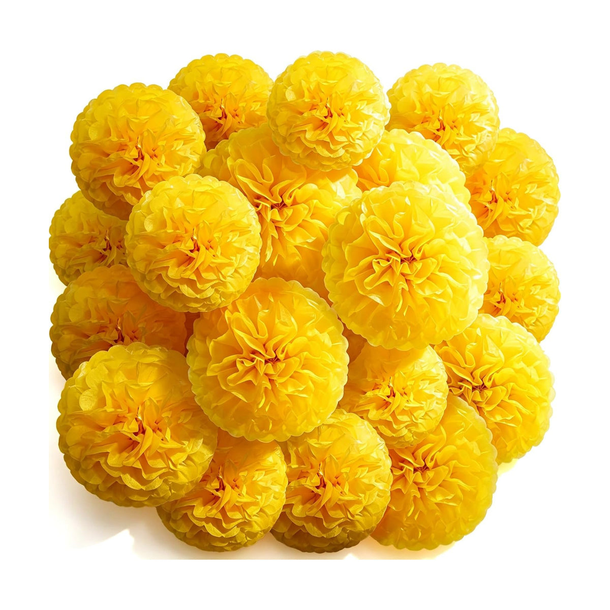 Recosis Yellow Party Decorations, 18 Pcs Paper Pom Poms Decorations
