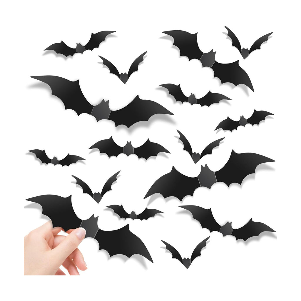140Pcs Bats Halloween Decor, Real Scary Bat Stickers for Halloween Party