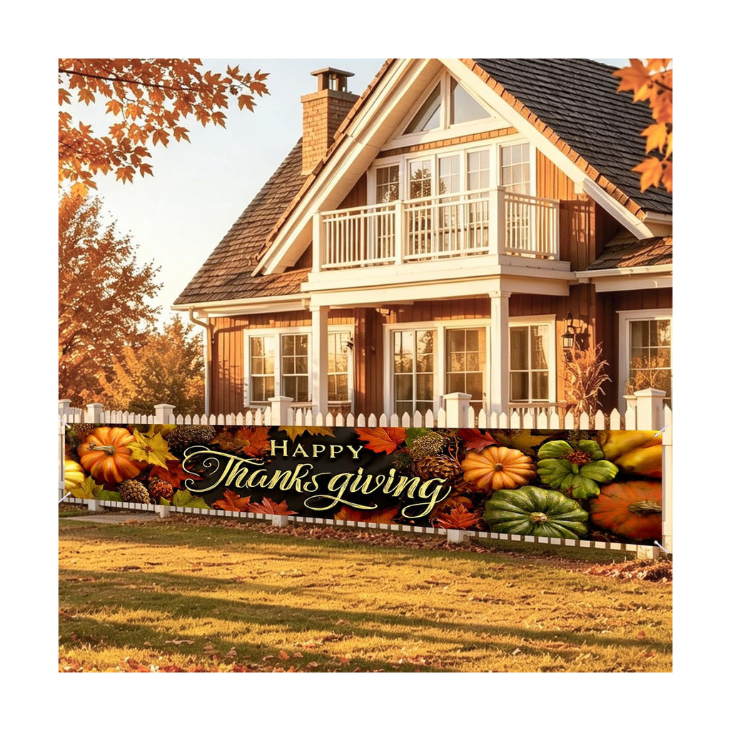 Nuxovilar Thanksgiving Banner 118.1x19.6 Inches Polyester