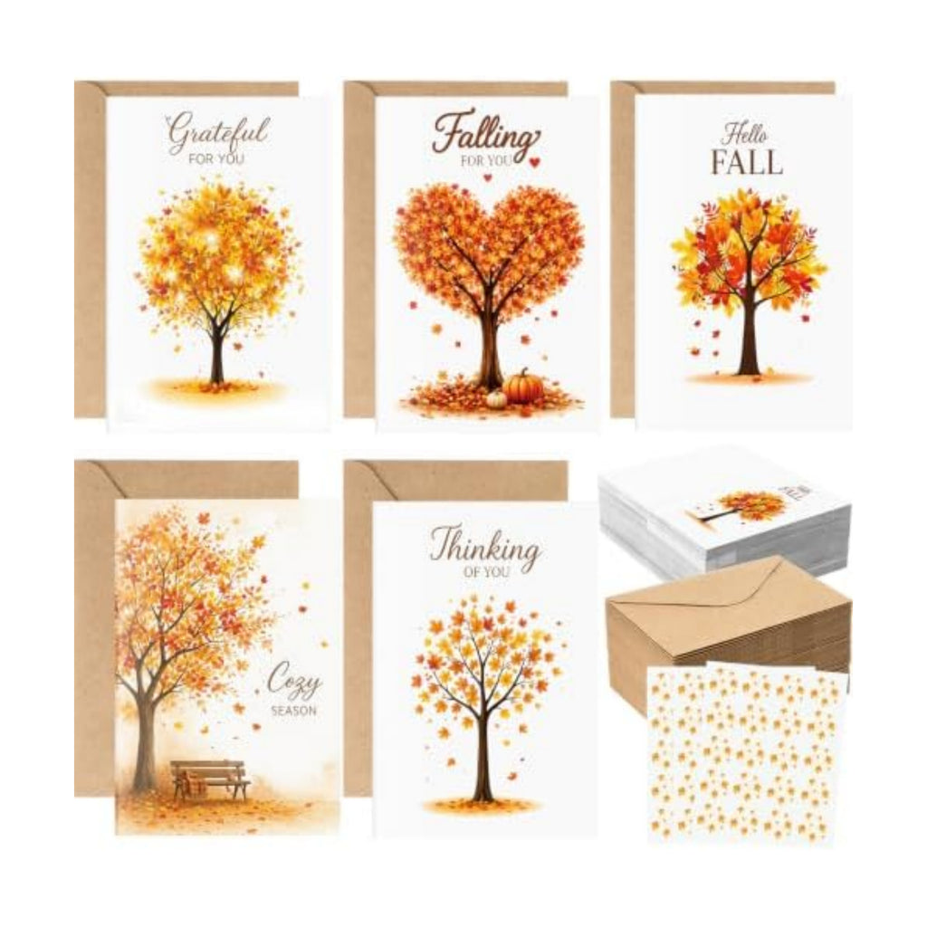 Eaasty 50 Sets Greeting Cards & Envelopes, Autumn Style