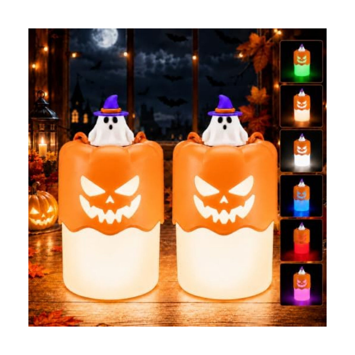 Rechargeable Halloween Pumpkin Lantern Light Collapsible Jack O Lantern