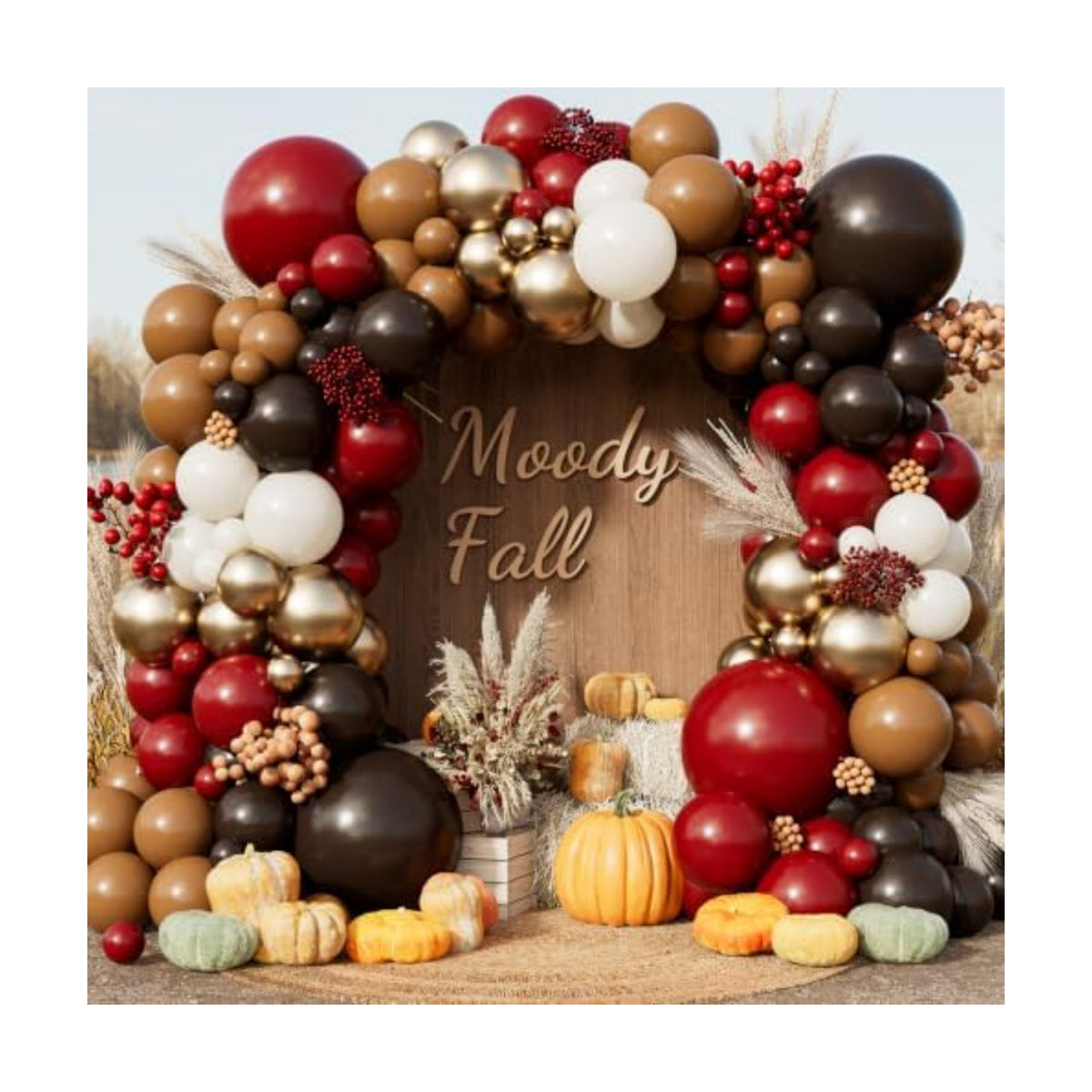 Double Stuffed Fall Balloon Arch Kit, 148 Pcs Pre-Nested Balloons