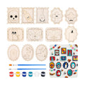 12 Pack Day of the Dead DIY Wooden Craft Kit, Skull Frame Wood Craft Decor