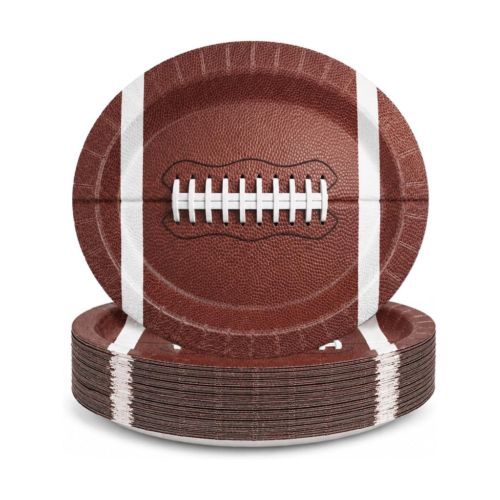 50 Pcs Football Shaped Plates, 12" Disposable Oval Paper Plates