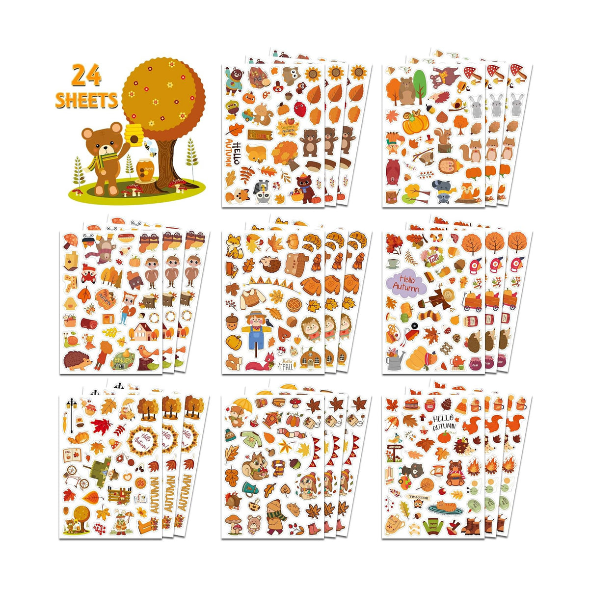 Fall Stickers for Kids, Thanksgiving Stickers,Autumn Sticker for Crafts
