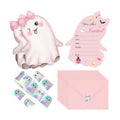 25 Pack Pink Halloween Invitations Card with Envelopes and Sticker