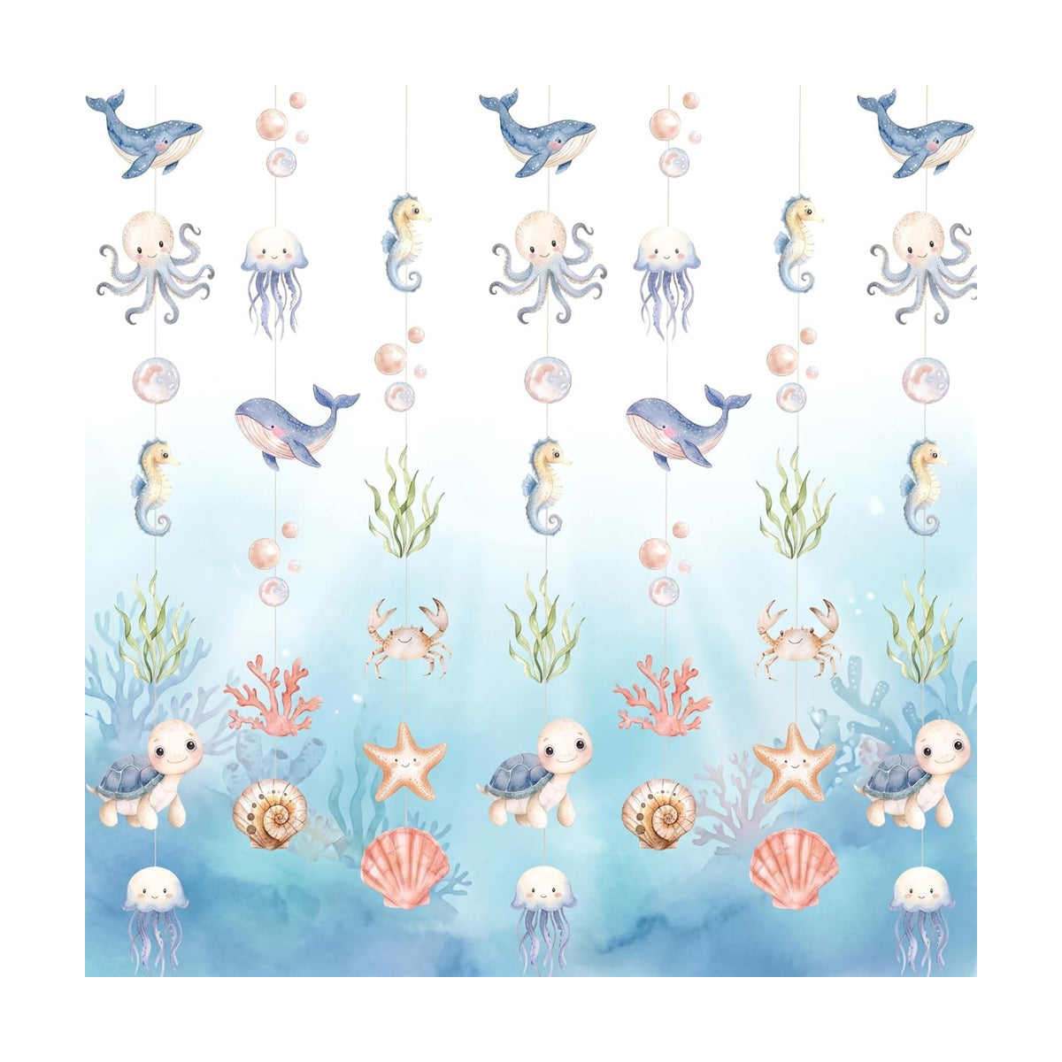 Xinnun 8 Pcs Sea You Soon Baby Shower Decorations Under The Sea Garlands