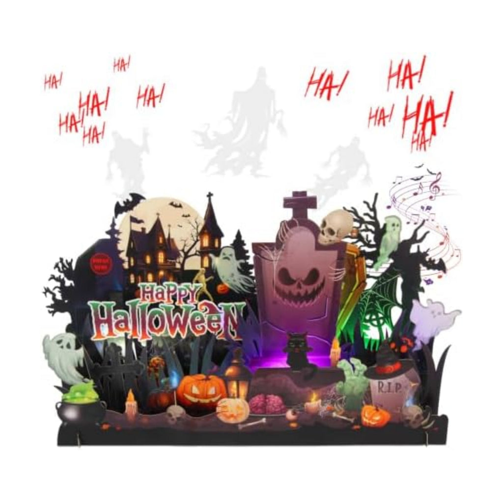 XTF2015 Halloween Card with Lights & Spooky Music, 3D Halloween Cards