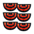 Newwiee 6 Pcs 4 x 2 ft ft Halloween Flag Bunting Half Fan Hanging Pleated Flag Banner with 3 Grommets for Halloween Indoor Outdoor House Holiday Yard Decorations Party Props, Black Orange